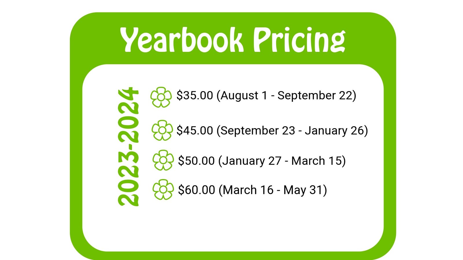 Yearbook Pricing
